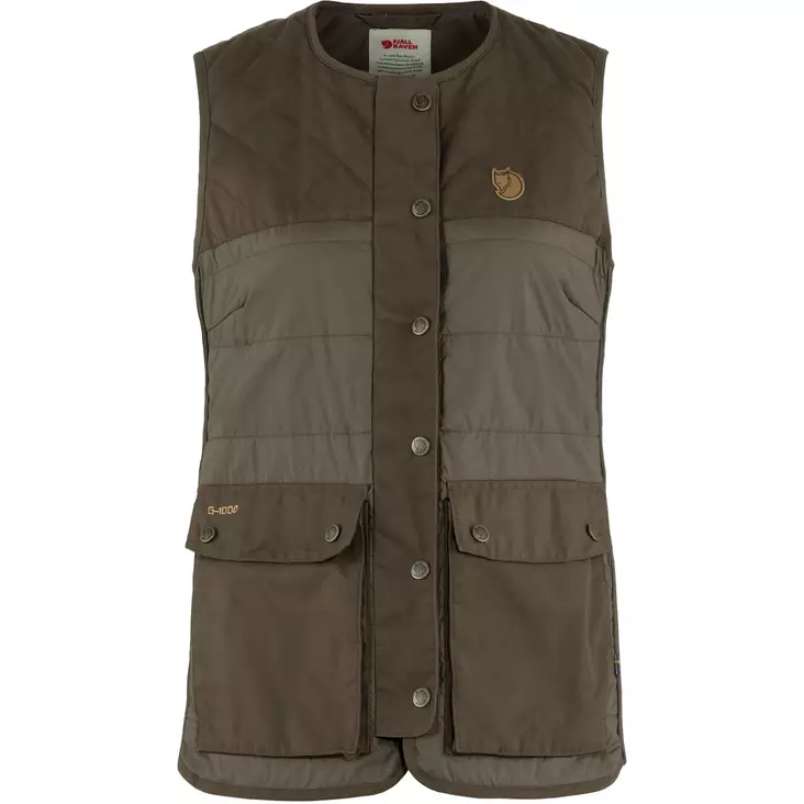 Fjällräven Womens Forest Wool Padded Vest Dark Olive - Jagdjacken für Frauen - 7323450788339 - 1