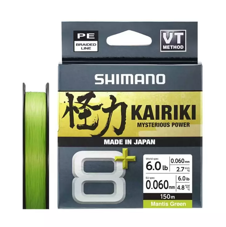 Shimano Kairiki 8+ 150m Green - Geflochtene Schnüre - 022255297769 - 1