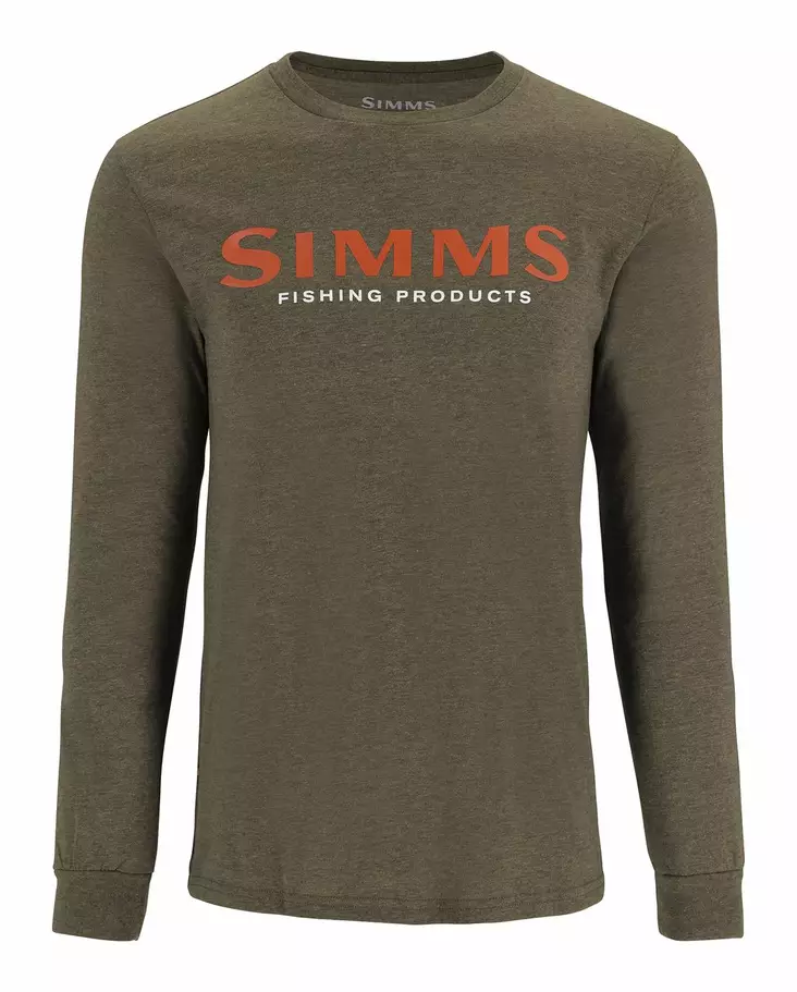 Simms Logo Shirt LS Loden Heather - Herren-T-Shirts - 694264670699 - 1