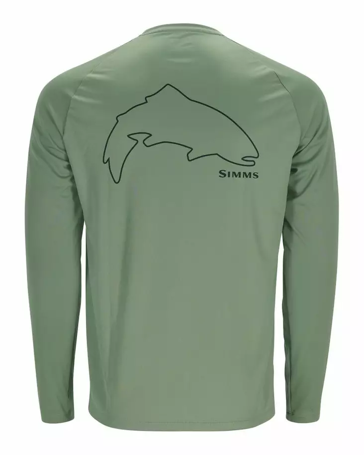 Simms Tech Tee - Artist Series Trout Outline Field - Hemden - 694264607619 - 1