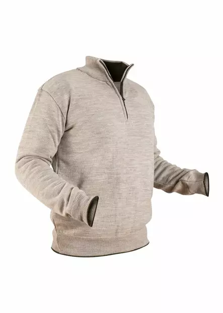 Nordhunt Runar Quarter Zip Savanne Melange - Hemden - 40451-SAV-L - 2