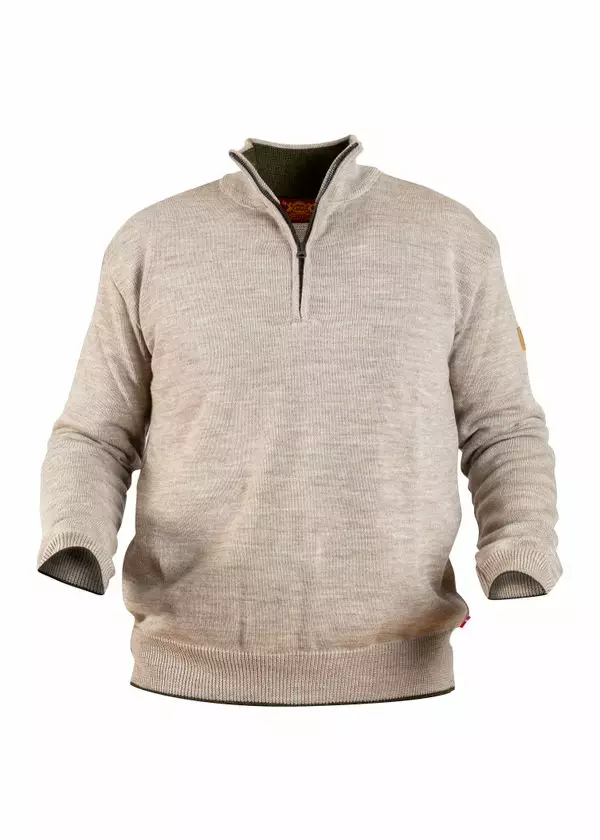 Nordhunt Runar Quarter Zip Savanne Melange - Hemden - 40451-SAV-L - 1