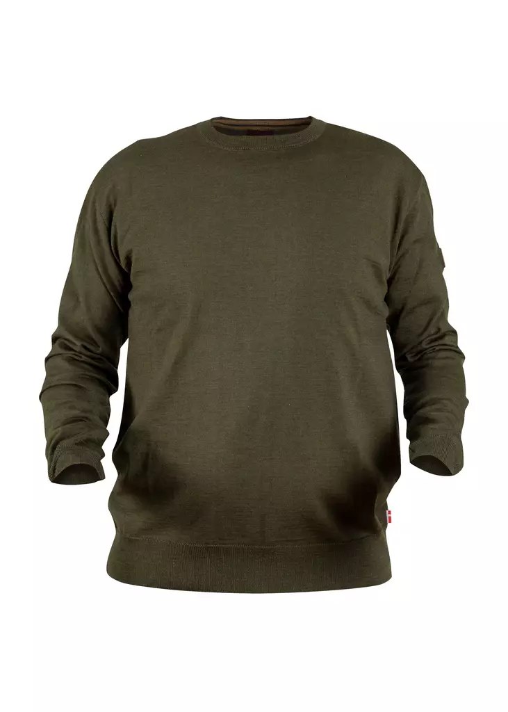 Nordhunt Asbjorn O-Neck Knit Olive Melange - Hemden - 40450-OM-XL - 1
